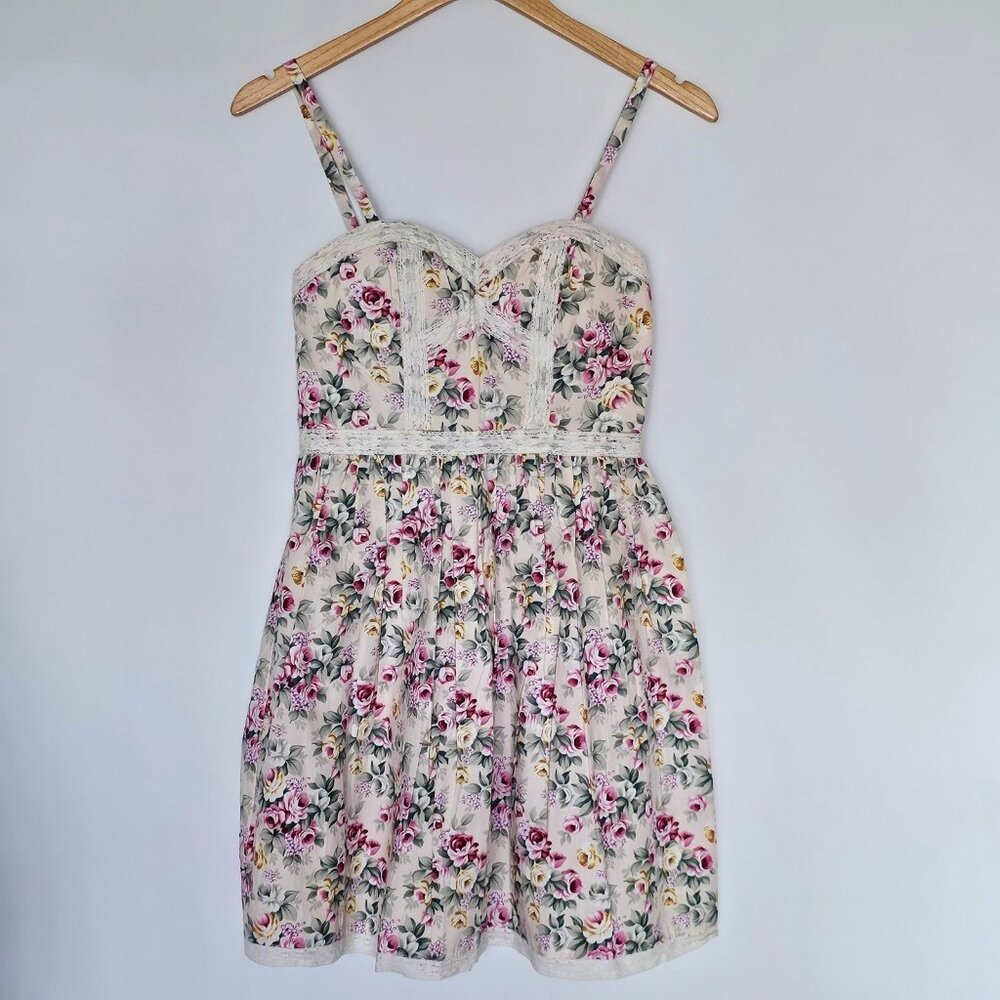 REVOLVE Minuet White Floral Mini Dress with Pink and Green Accents - Picture 14 of 15